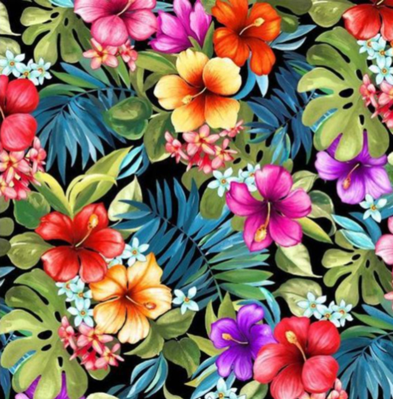 5D Diamond Painting Colorful Tropical Flowers Kit